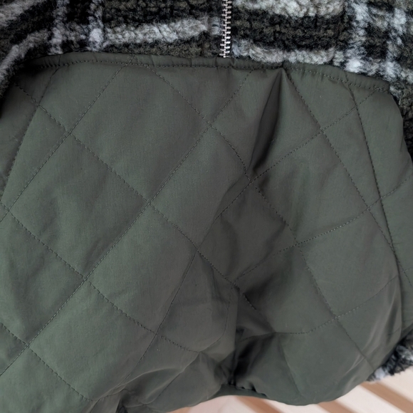 Zara Women's Plaid Hooded Jacket with Quilted Detail, Sz M - Picture 6 of 10